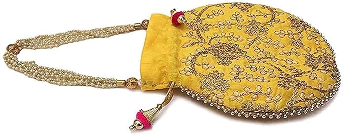 FASHIONS Rajasthani Style Royal Clutch Silk Batwa Bag Combo Wristlets Ethnic Potli Combo For Women's Zari Work Potli Combo Bridal Potli Combo ( Pack Of 4) view 2