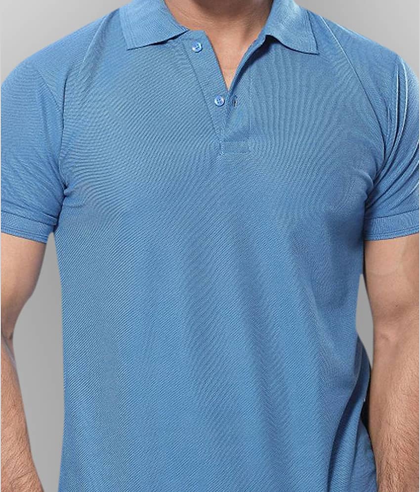 in365 Pack of 1 Cotton Blend Regular Fit Solid Half Sleeves Men's Polo T Shirt ( Turquoise ) view 2