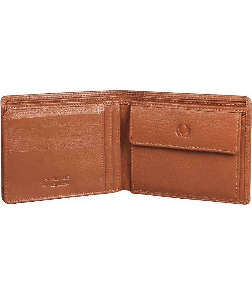 MODEWELT Tan Leather Men's Two Fold Wallet ( Pack of 1 ) view 2