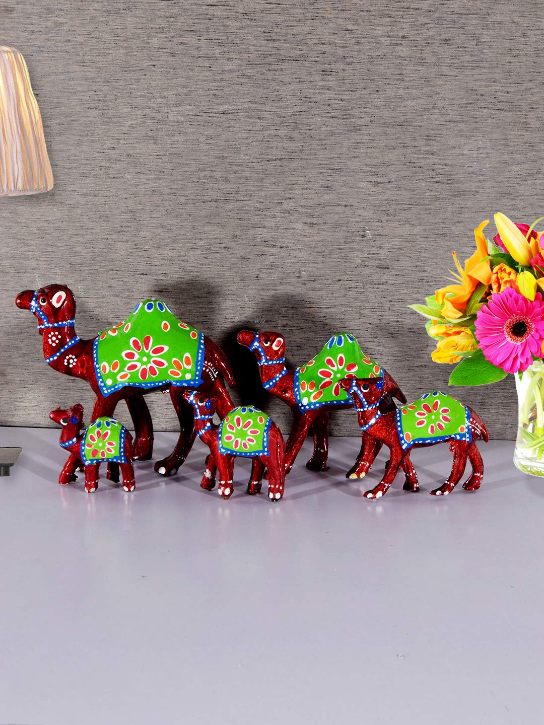 DreamKraft Handcrafted Set of 5 Showpiece Camel Set for Decoration and Gift Purpose view 2