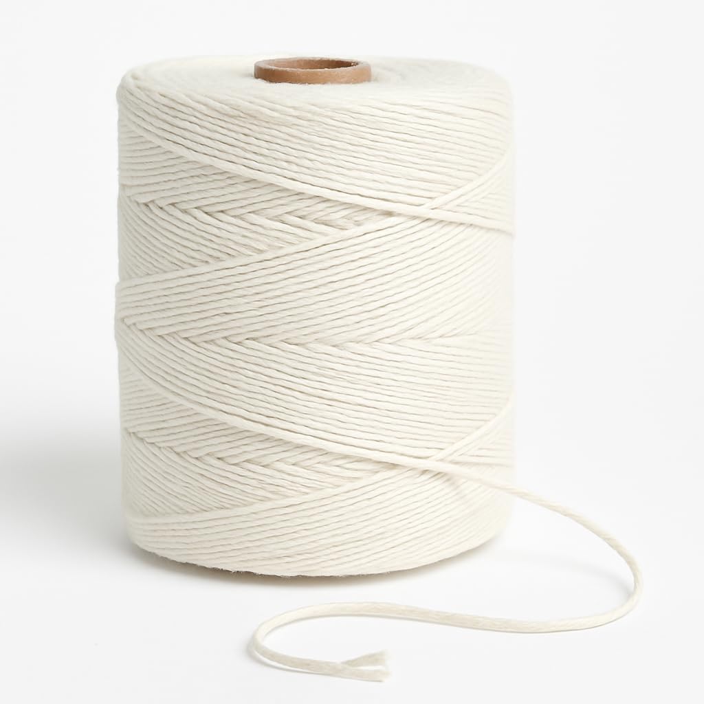 Crochet Thread Cotton Yarn – Pack of 2 Spools (1 mm, 200 g Gross Weight Each) – Approx. 150 m Length per Spool – Twisted Cord Dori for Macrame, Crochet, Knitting & DIY Projects | Off White view 2