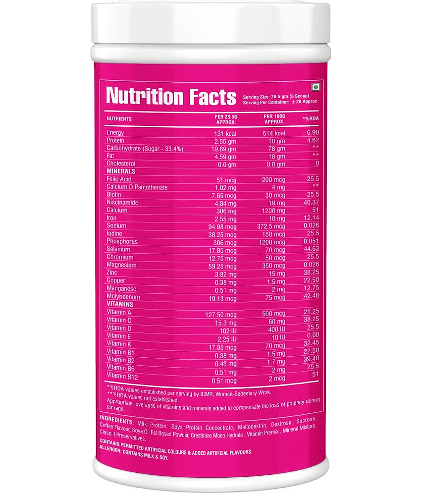 Floral Nutrition Women Super Weight Gainer with Vitamins & Minerals Protein Shake 500 gm Cold Coffee view 2