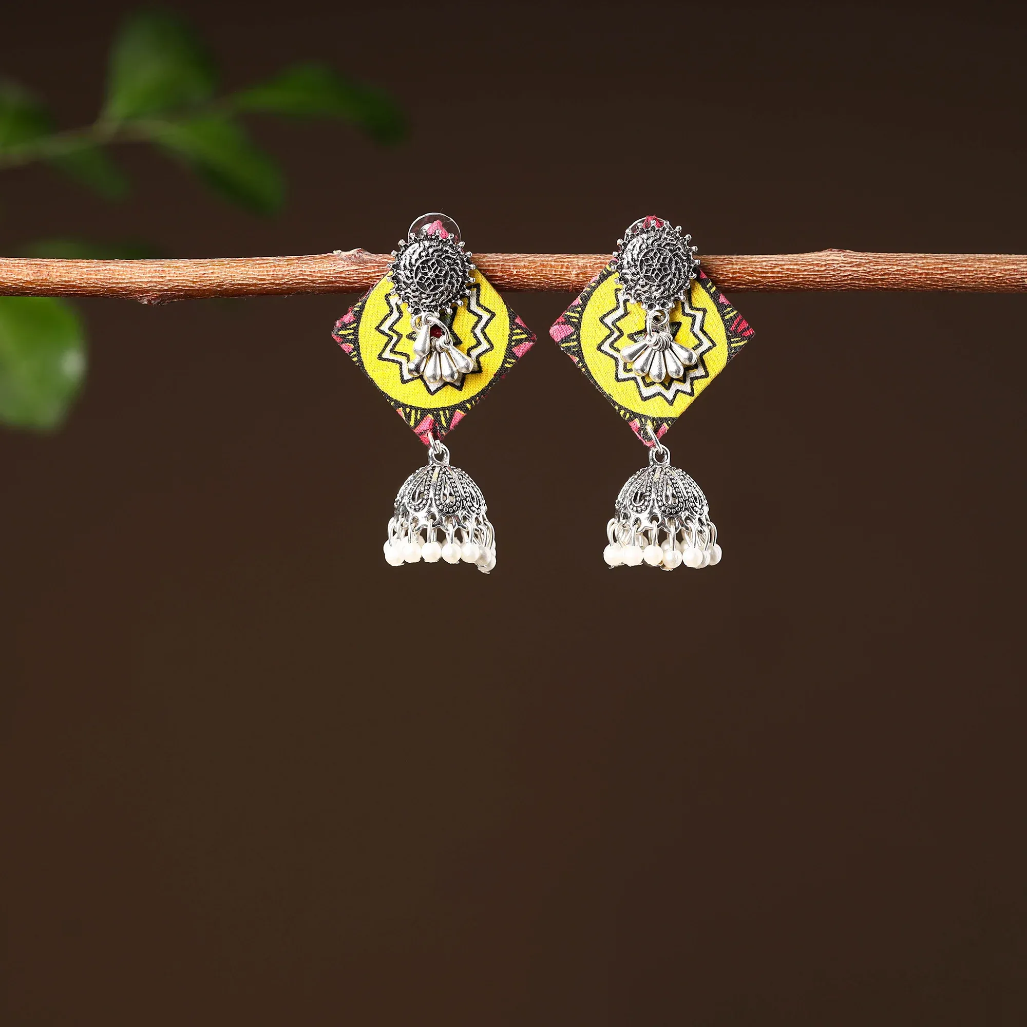 Yellow - Taniya Handcrafted GS Fabart Earrings