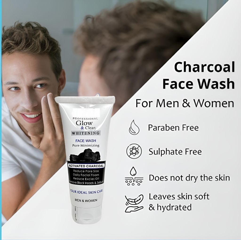 Glow & Clean Whitening Activated Charcoal Face Wash - Pore Minimizing & Oil Control view 2