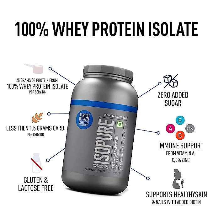 Nature's Best ISO PURE Whey Protein (Flavour - CREAMY VANILLA) by Total Sporting And Fitness Solutions Pvt Ltd view 2