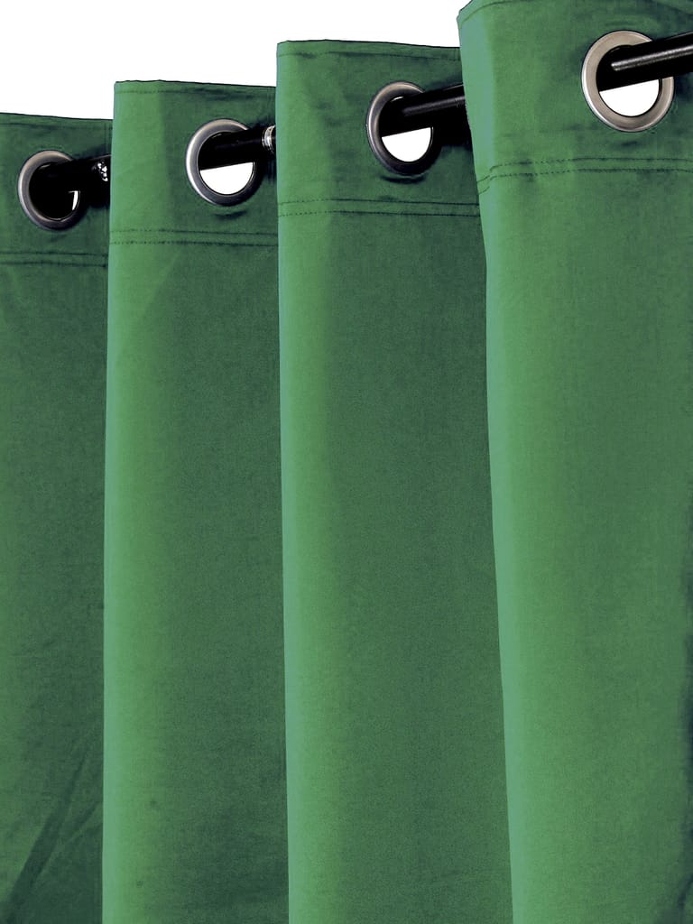 Omkar by R3 Inc. Thick Solid Blackout 9 feet Door Eyelet Curtain I Block Sunlight I Room Darkening, Wrinkle Free, Noise Reduction, Fade Resistant, Balance Temperature Set of 2 (Solid Curtain Green) view 2