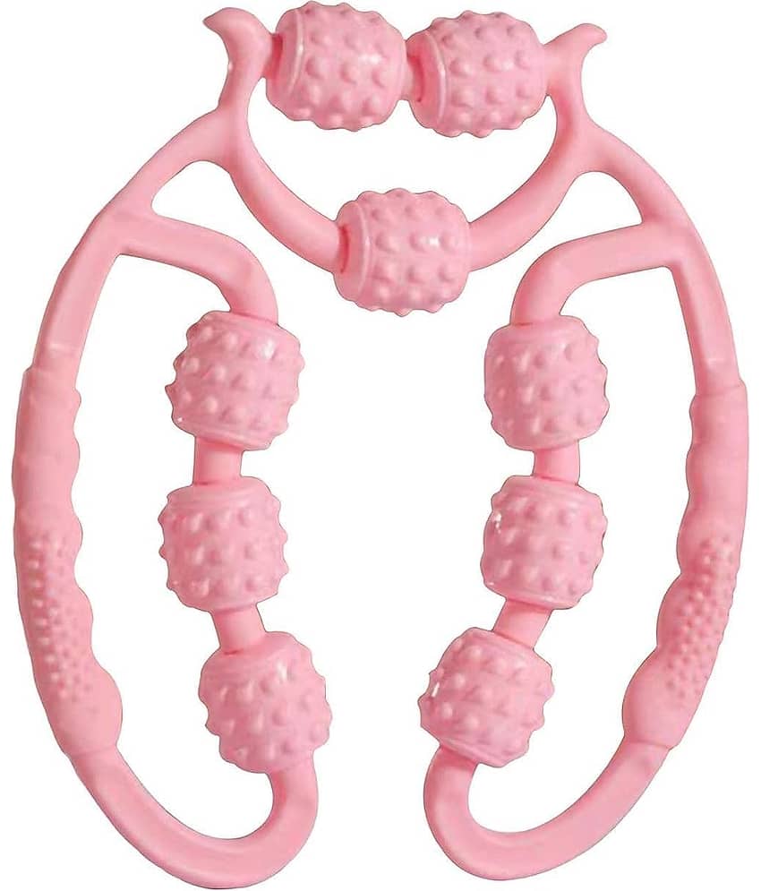 manual muscle roller massager, 9 wheel body massager, deep tissue roller massager, trigger point massage tool, muscle recovery roller, workout recovery massager, calf thigh arm neck massager, tennis elbow relief tool, portable body massager view 2