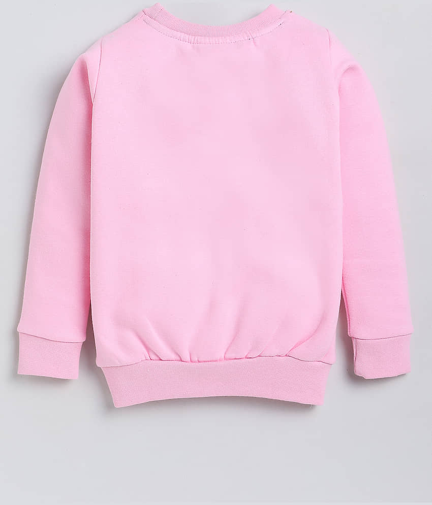 Lazy Shark Girls Cotton Sweatshirt ( Pink ) view 2