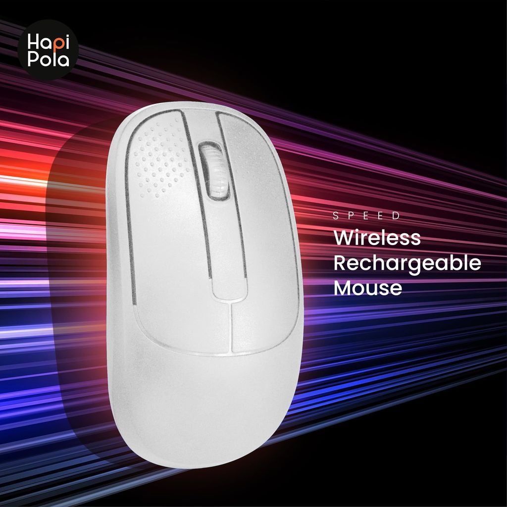 HAPIPOLA Speed Rechargeable Mouse,Wireless Bluetooth Rechargeable Mouse,Portable Lightweight 2.4G 1600 DPI Plug-and-Play Optical Mouse,Compatible with iPad/Laptop/PC/Mac/Windows view 2