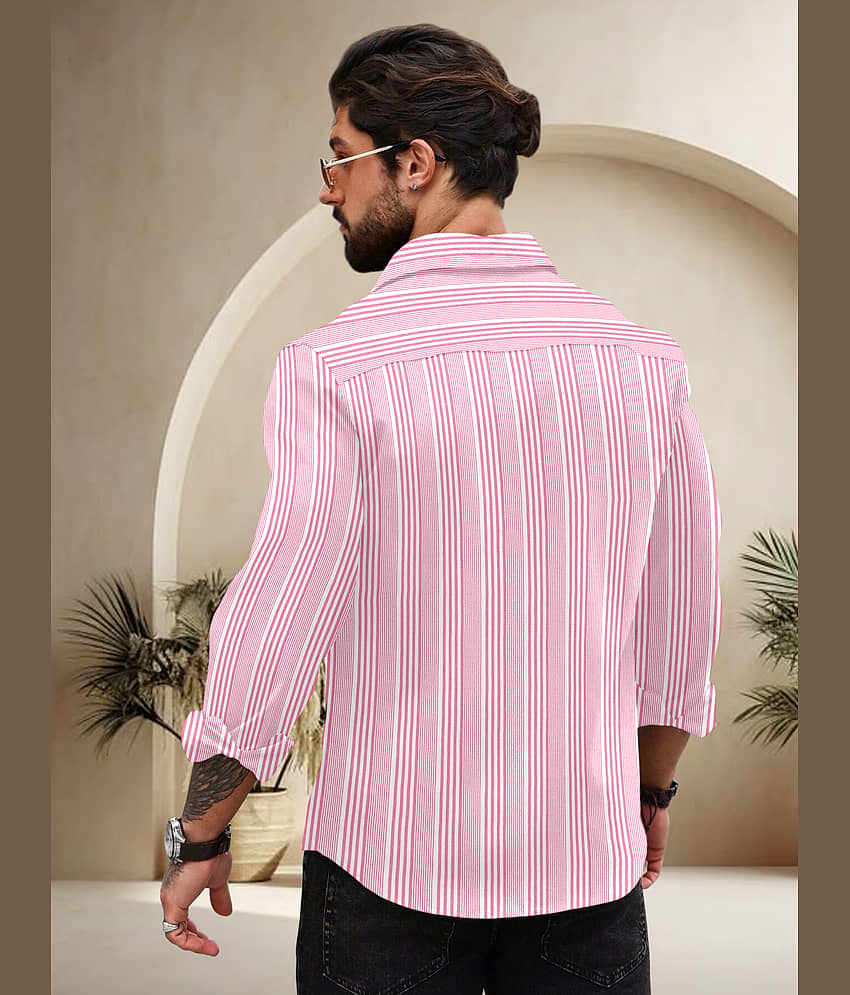 Nofilter Cotton Blend Regular Fit Striped Full Sleeves Men's Casual Shirt - Purple ( Pack of 1 ) view 2