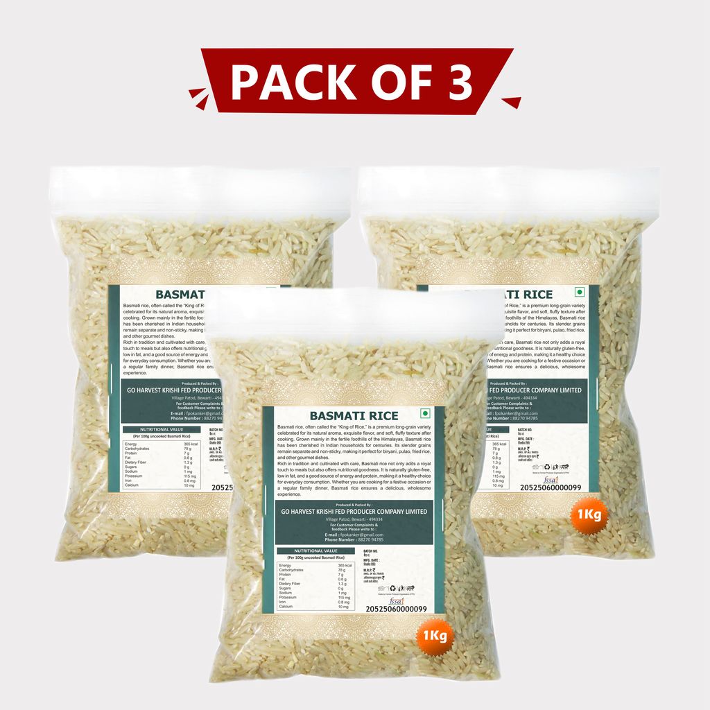 Basmati Rice - 1 kg (pack of 3) view 2