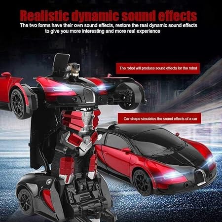 TEC TAVAKKAL Plastic Battery Operated Converting Car to Robot, Robot to Car Automatically, Pack of 1 (Red) view 2