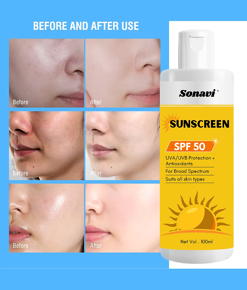 Sonavi SPF 50 Sunscreen Cream For All Skin Type ( Pack of 1 ) view 2