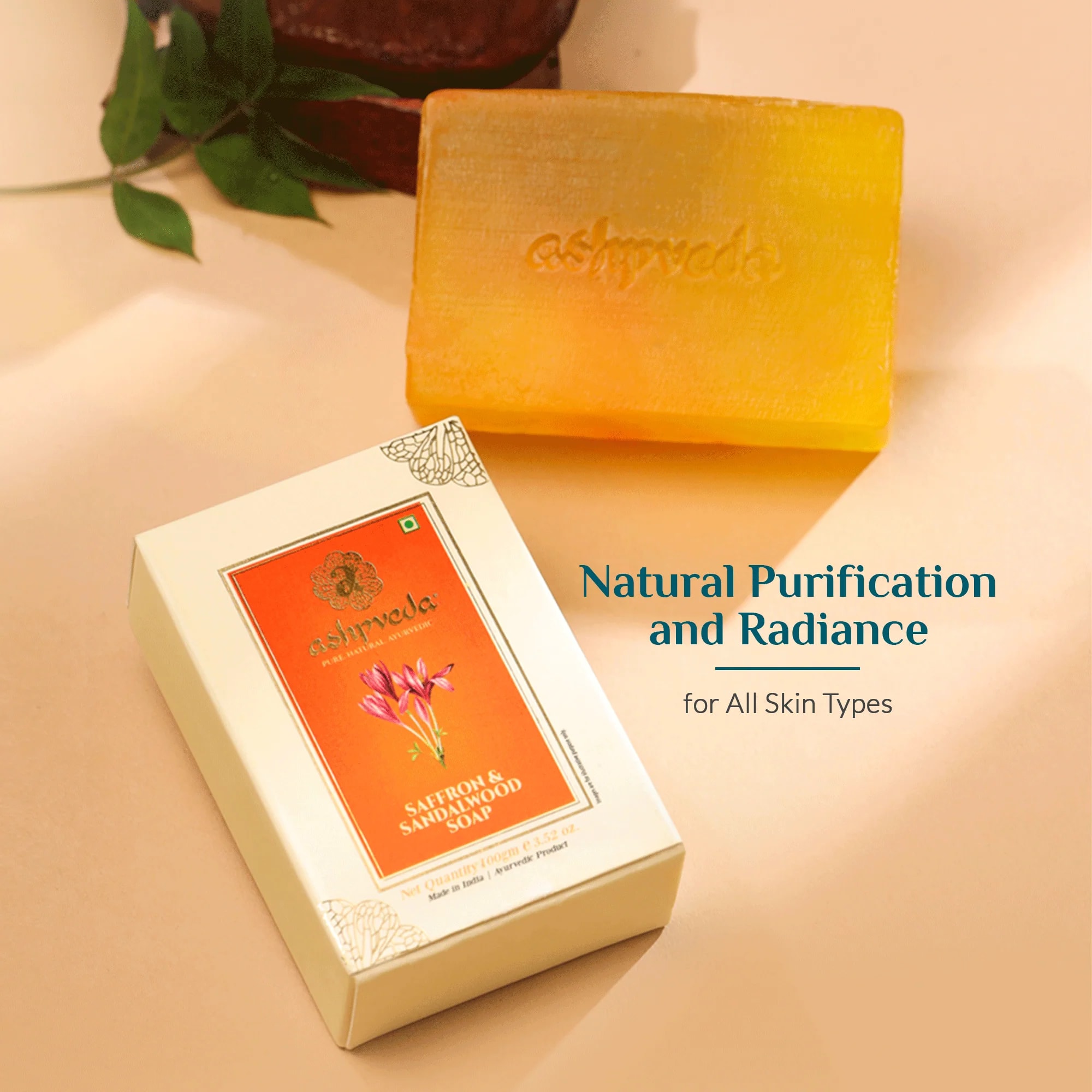 ashpveda Sandalwood & Saffron Bathing Soap view 2