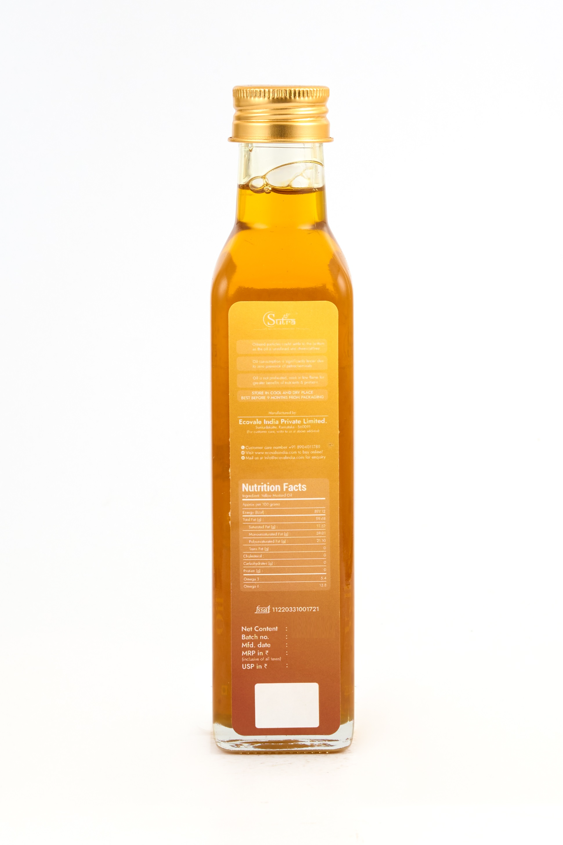 Sutra Yellow Mustard Oil, 1 L view 2