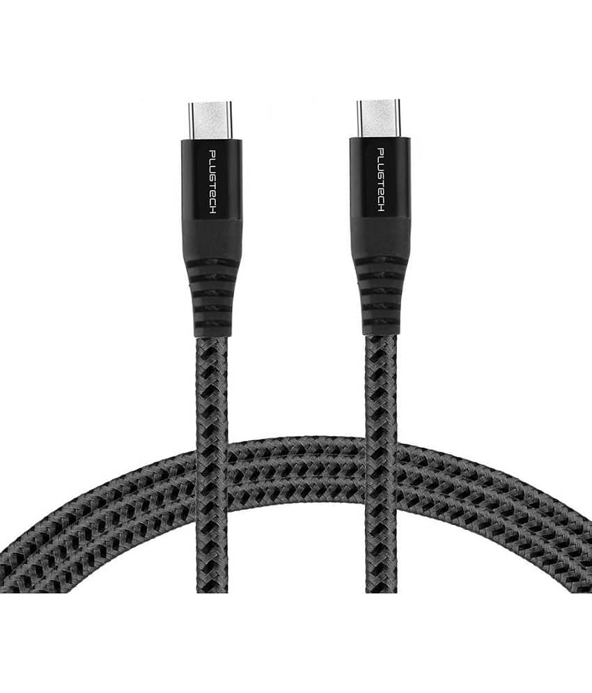 Plugtech USB-C to USB-C Braided Cable - 1m Fast Charge & Sync, Heavy-Duty Type-C Charger Cord for All USB-C Devices