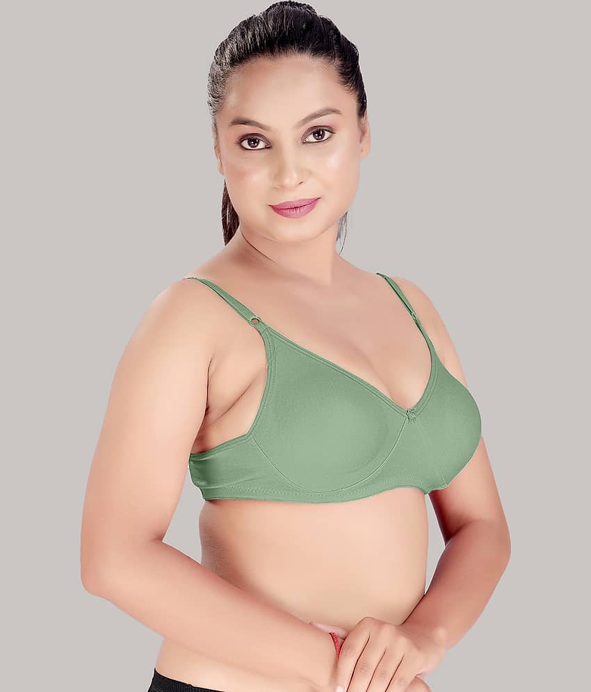 HAYA Cotton Non Padded Women's Plunge Bra ( Green ) view 2