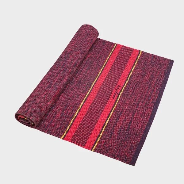 Yoga Mat - Cotton - Maroon view 2