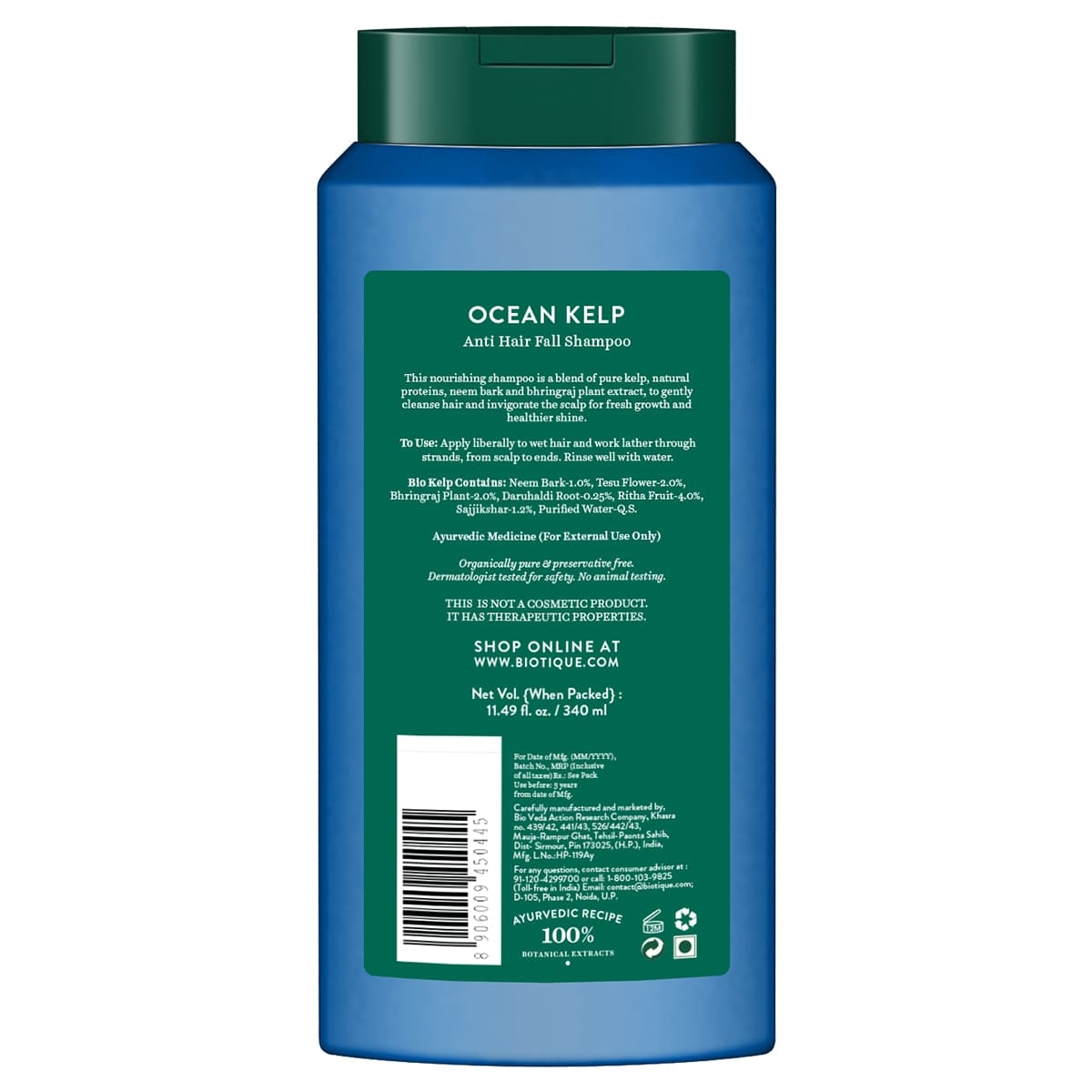 Biotique Ocean Kelp Anti Hair Fall Shampoo 340ml view 2
