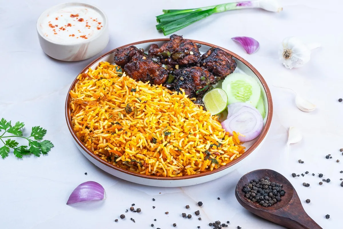 Chicken Biryani Rice With Pepper Chicken