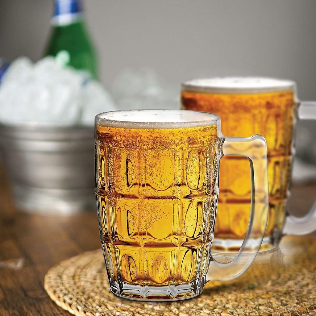 Executive Beer Mug with Handle 400 Ml Heavy Base Funny Beer Stein Cup Drinking Glasses for Whisky, Wine, Juice, Bourbon, Scotch, Cocktails, Rum Perfect for Home, Bar, Casino Party view 2