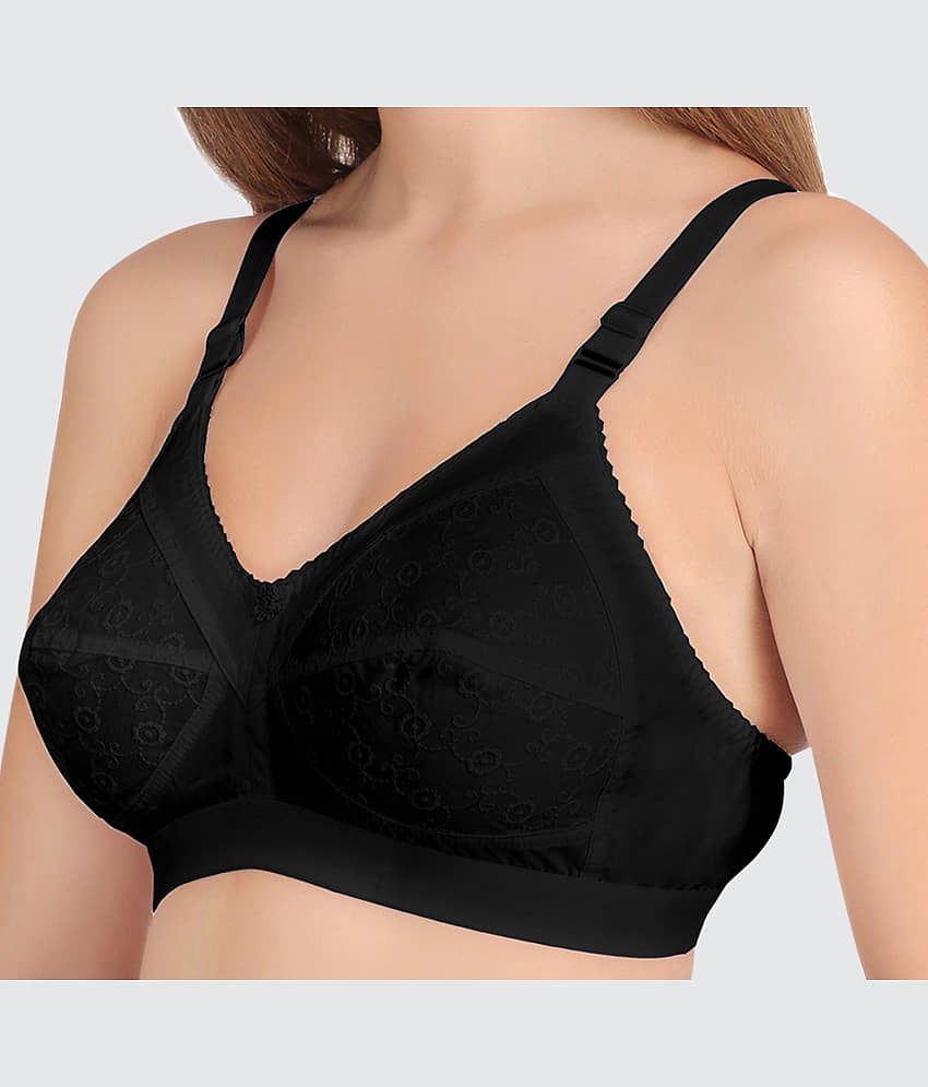 Eve's Beauty Cotton Blend Non Padded Women's Everyday Bra ( Black ) view 2