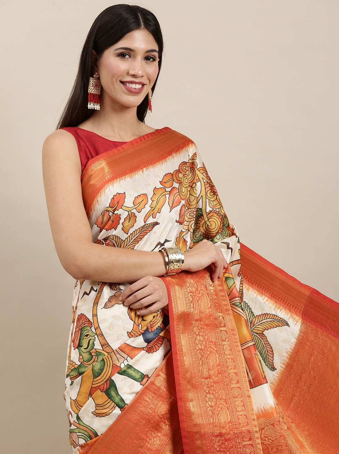 Yavira silk Women's Multi Printed Silk Blend Saree view 2