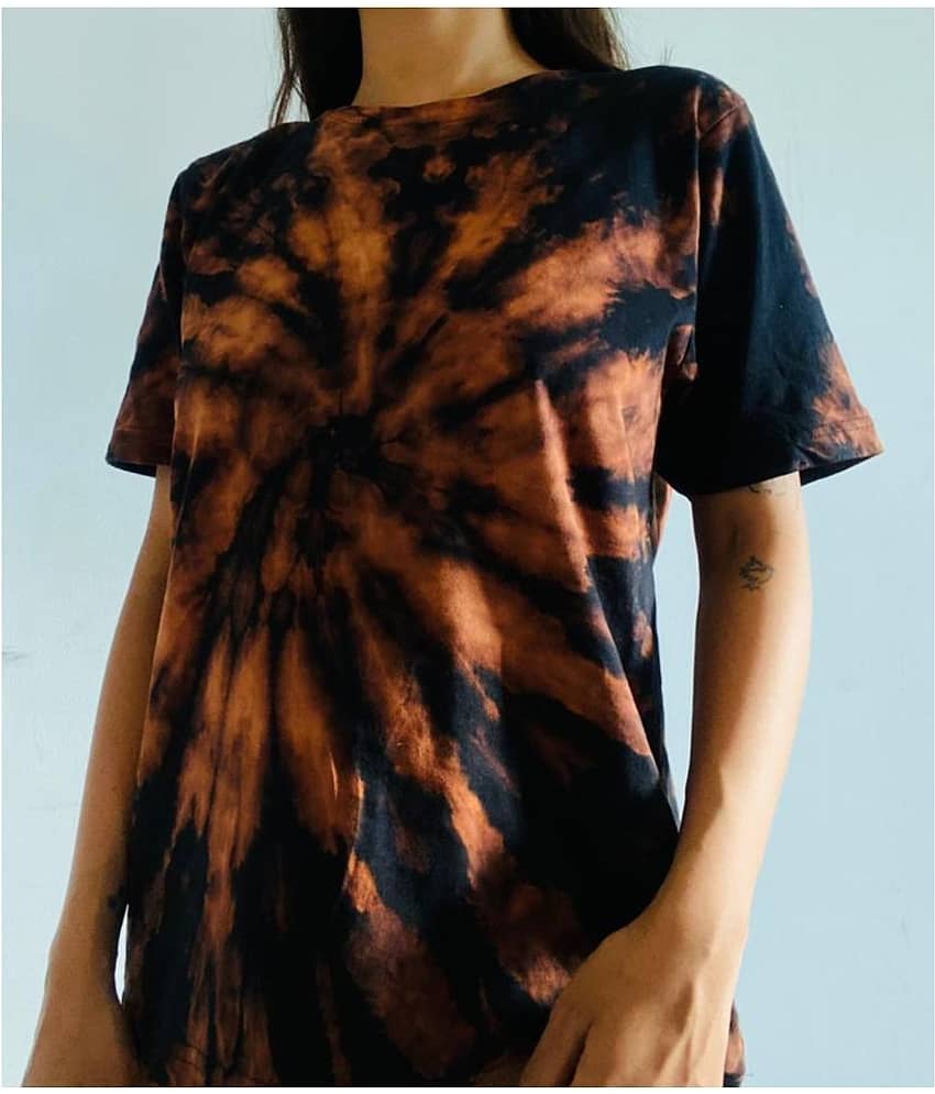 Body Concept Women Cotton Dyed Regular Fit Round Neck T-Shirt ( Black )