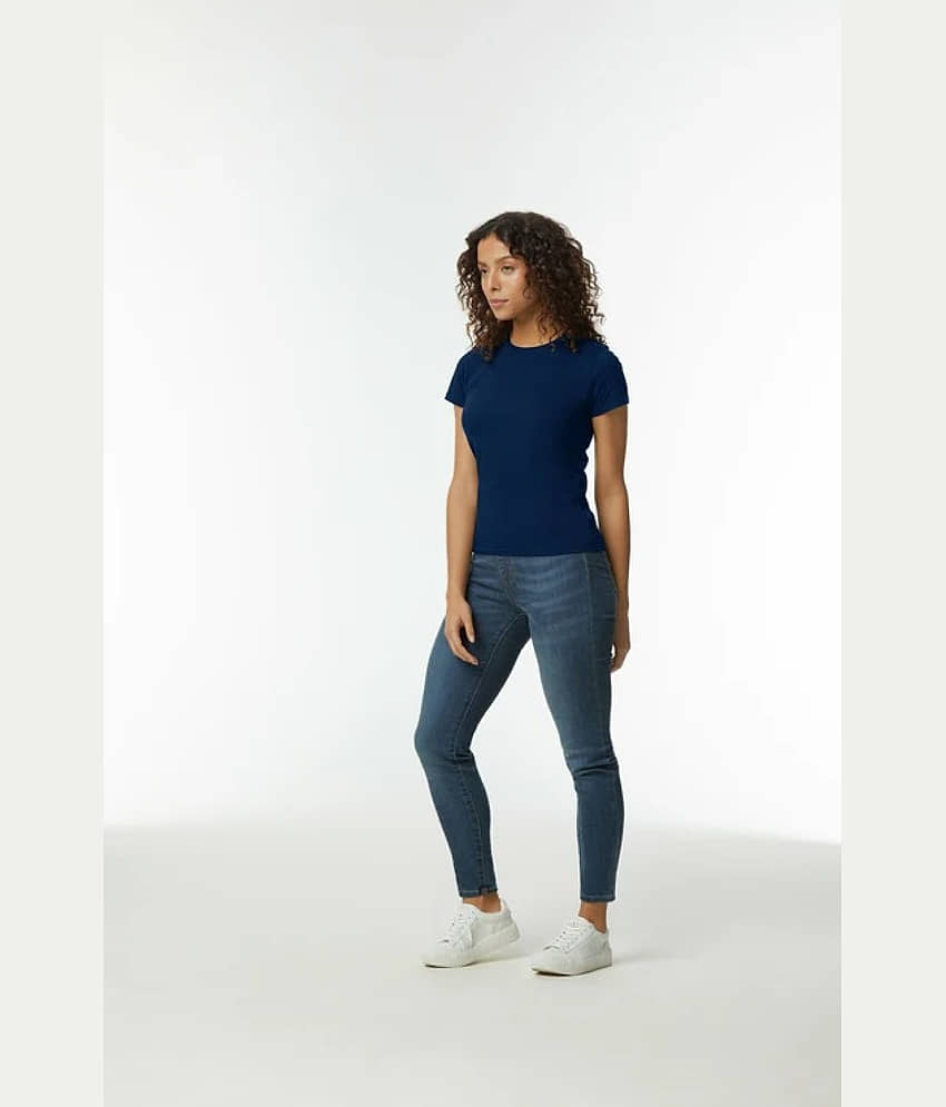 Gildan Women Cotton Solid Regular Fit Round Neck T-Shirt ( Multicolor 1 ) view 2