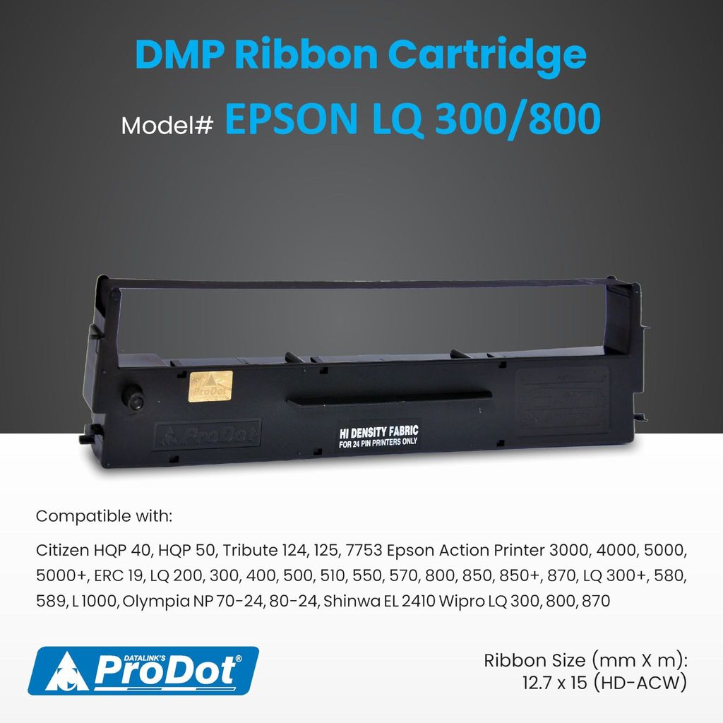 PRODOT Dot Matrix Ribbon Cartridge Compatible with Citizen HQP 40, Tribute 124, 7753 Epson Action Printer 3000, 5000+, ERC 19, LQ 200, 850+, LQ 300+, Olympia NP 70-24 view 2