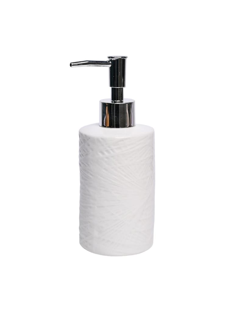 White Ceramic Bathroom Set - Matte, Geometric Pattern view 2