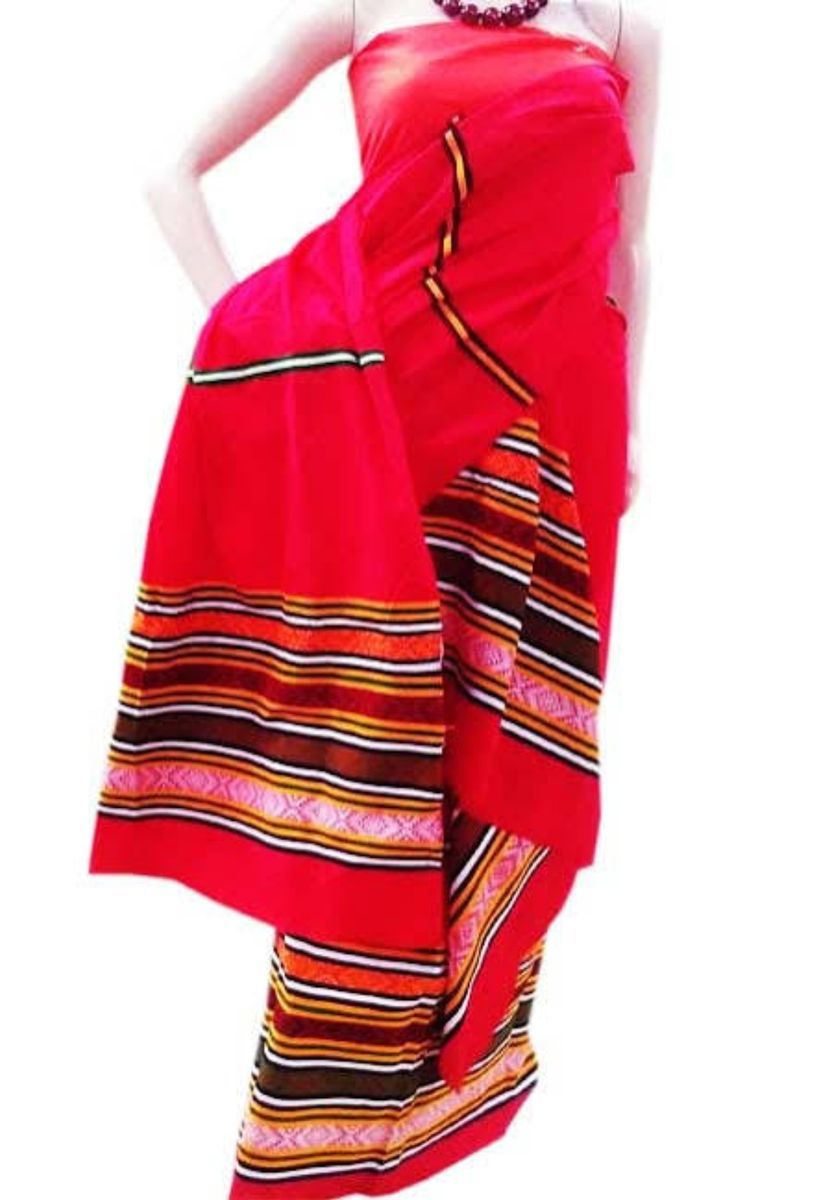 Traditional Handwoven Red Ethnic Saree view 2