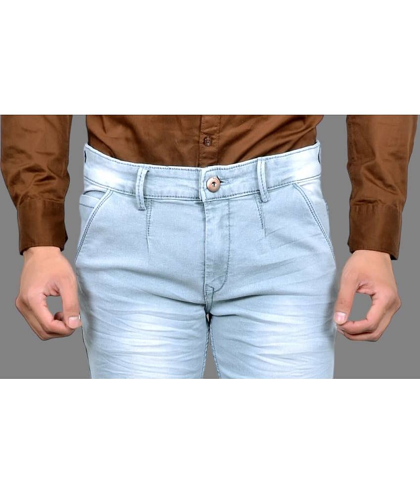 MOUDLIN - Light Blue Denim Slim Fit Men's Jeans ( Pack of 1 ) view 2