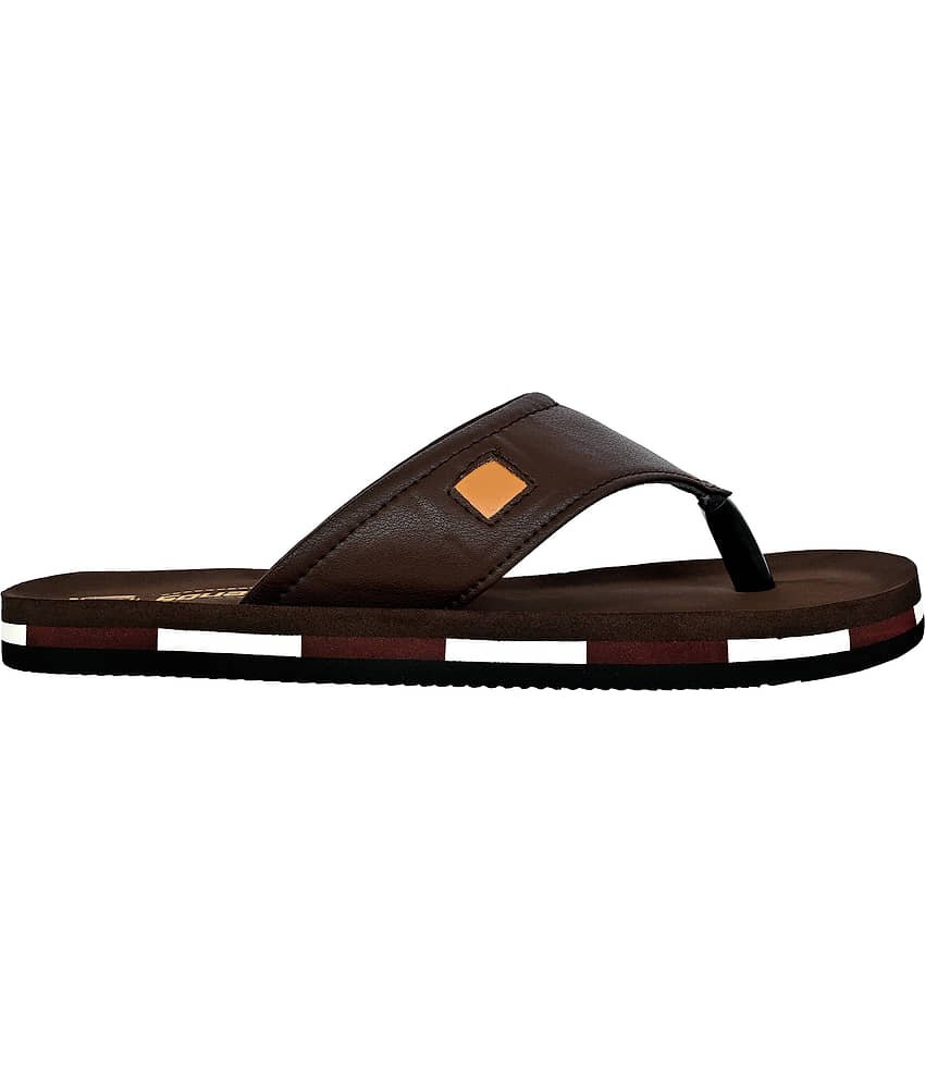 Squash Brown Men's Thong Flip Flop view 2