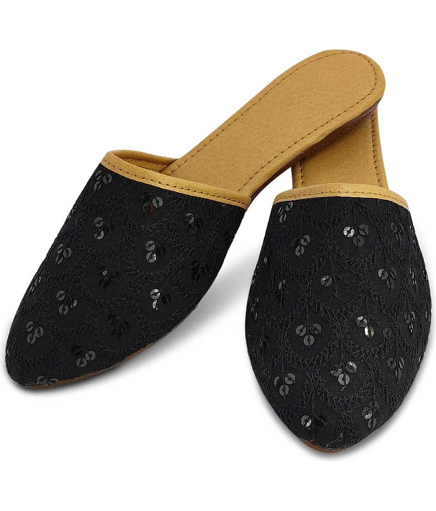Apratim - Black Women's Mules view 2