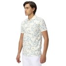 Mufti Off White & Blue Floral Print Polo T-Shirt view 2