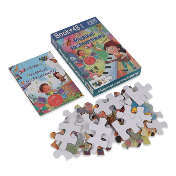 Advit Toys Musical Instruments Jigsaw Puzzle - 48 Piece + 24 Pages Educational Book view 2