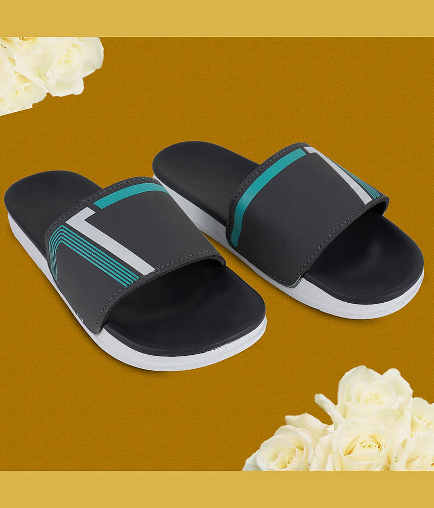 Monoction Dark Grey Men's Slide Flip Flop view 2