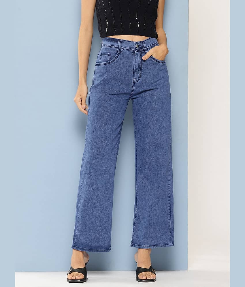 Aarika - Grey Denim Wide Leg Women's Jeans ( Pack of 1 )