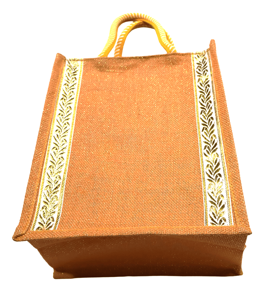 Stylish Jute Tote Bag with Decorative Accent view 2
