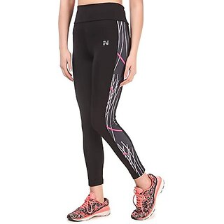 Ninq Printed Women Pink, Black Tights view 2