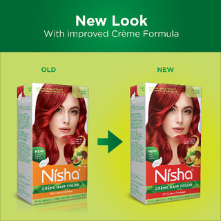 Nisha cream permanent hair color superior quality permanent Fashion Highlights and rich bright long-lasting colour Flame Red (pack of 2) , FLAME RED view 2