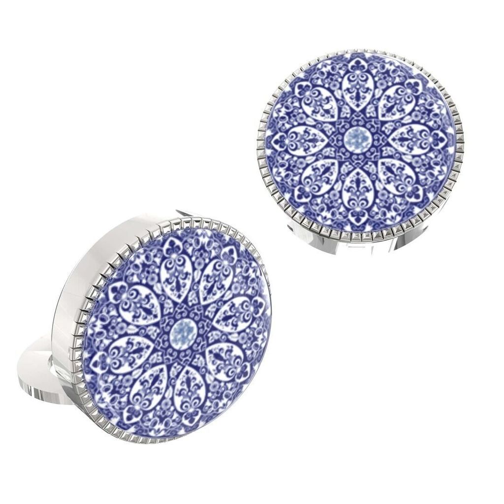 The Smart Buttons - Shirt Button Cover Cufflinks for Men - Ritual Mandala Design Pattern view 2