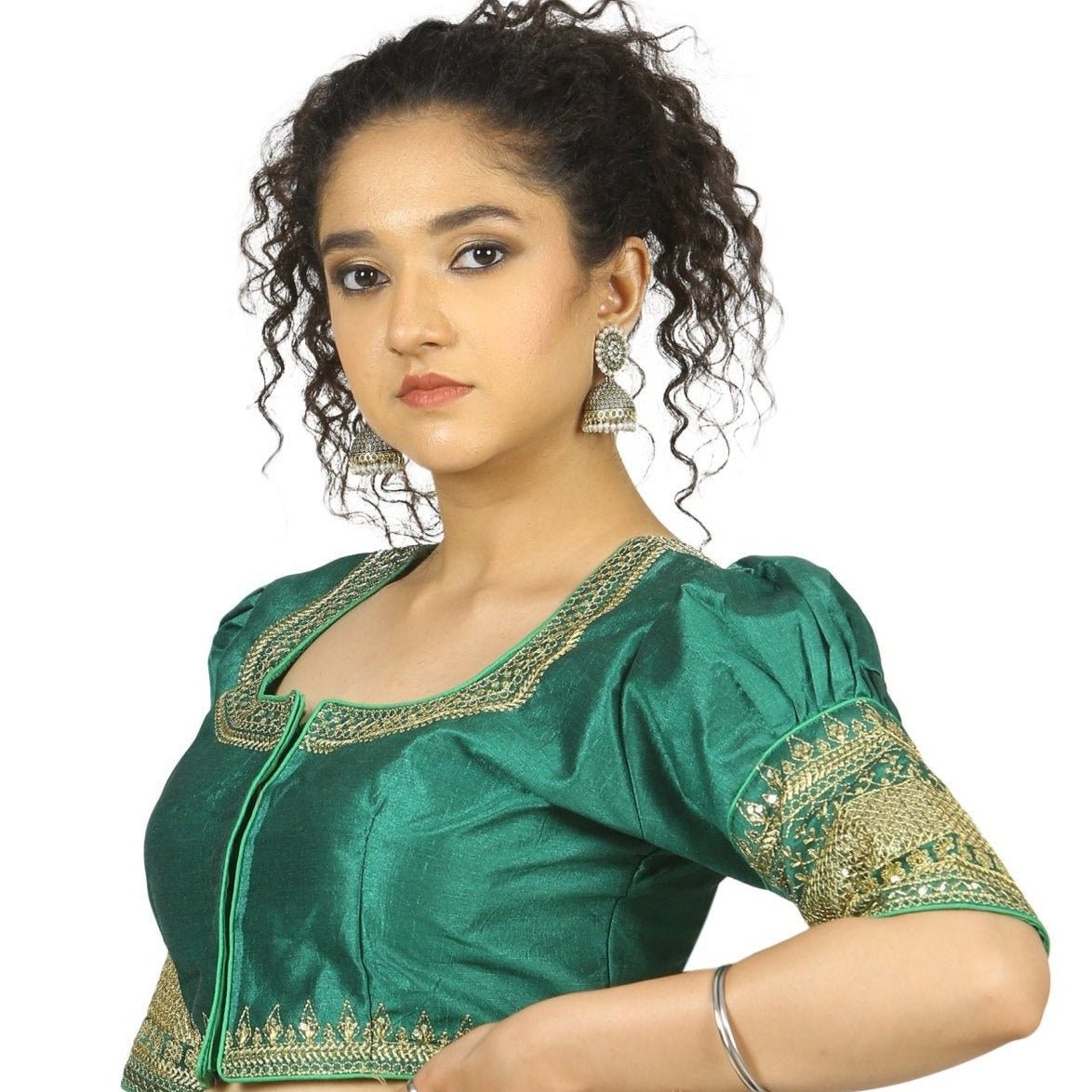 TheHangr Green Raw Silk Blouse - 34