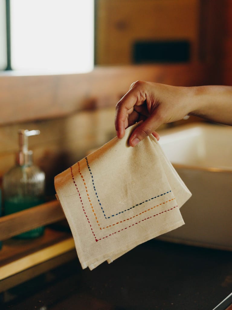 Hand-Stitched Beige Linen Napkins - Set of 2 view 2
