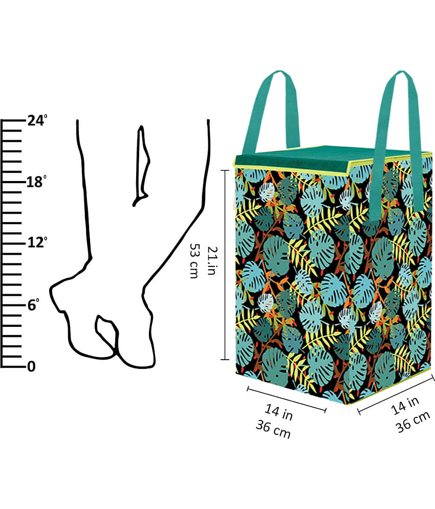 PrettyKrafts Laundry Basket for Clothes with lid & Handles Large (70 LTR) - Pack of 2 view 2