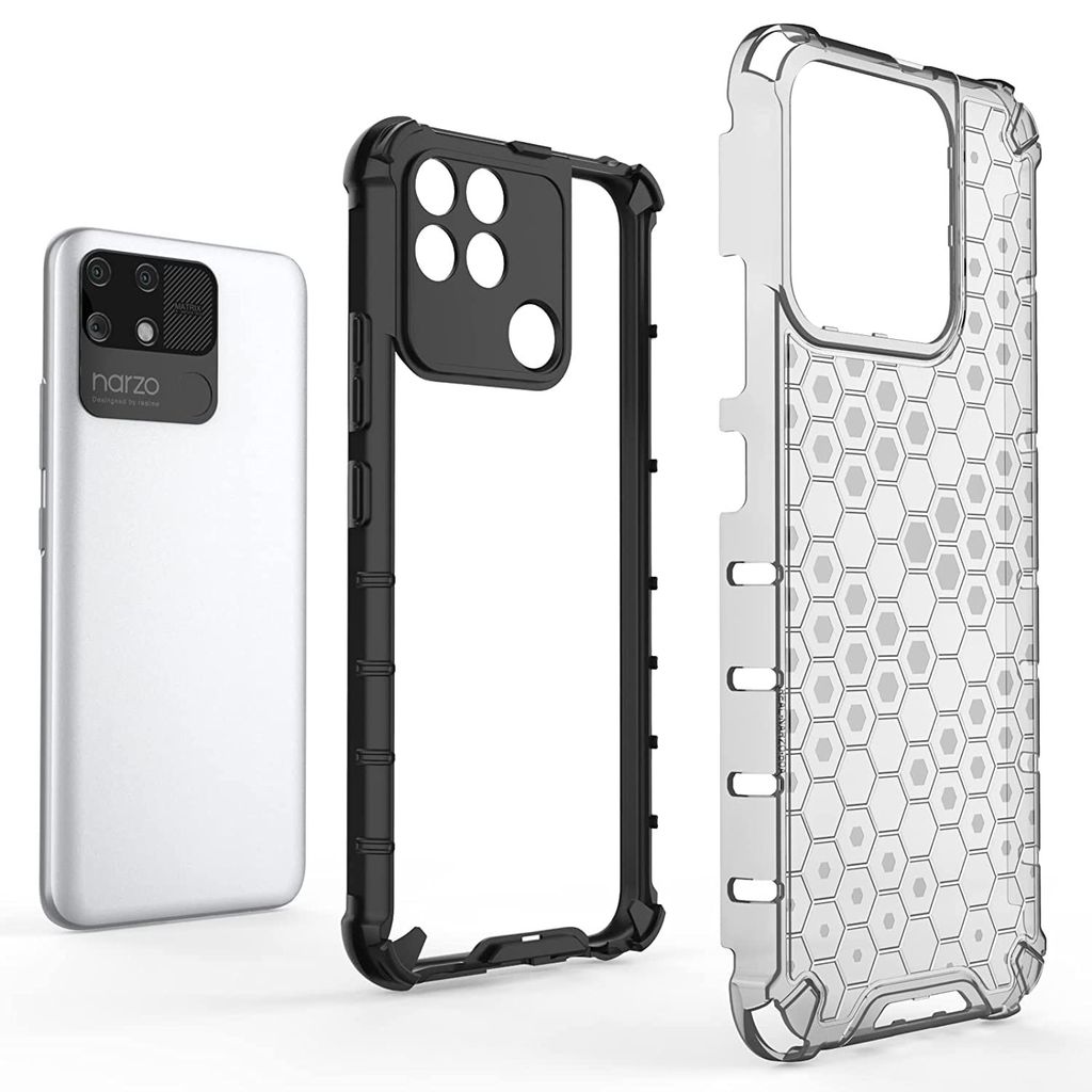 Faircost Hybrid Shockproof Back Cover for Redmi 10C/Redmi 10 Power Hard Outside Soft Inside- (Polycabonate::Transparent) view 2