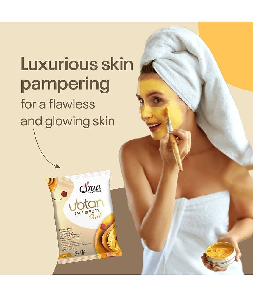 Qraa Ubtan Facepack For Glowing Skin,Acne,Pimples,Detan,& Brightening|Pack Of 3|150G view 2