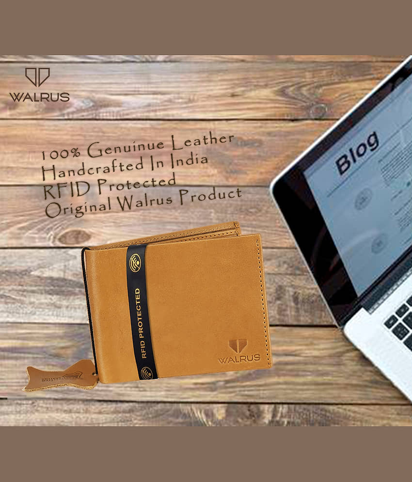 Walrus Leather Beige Casual Regular Wallet view 2