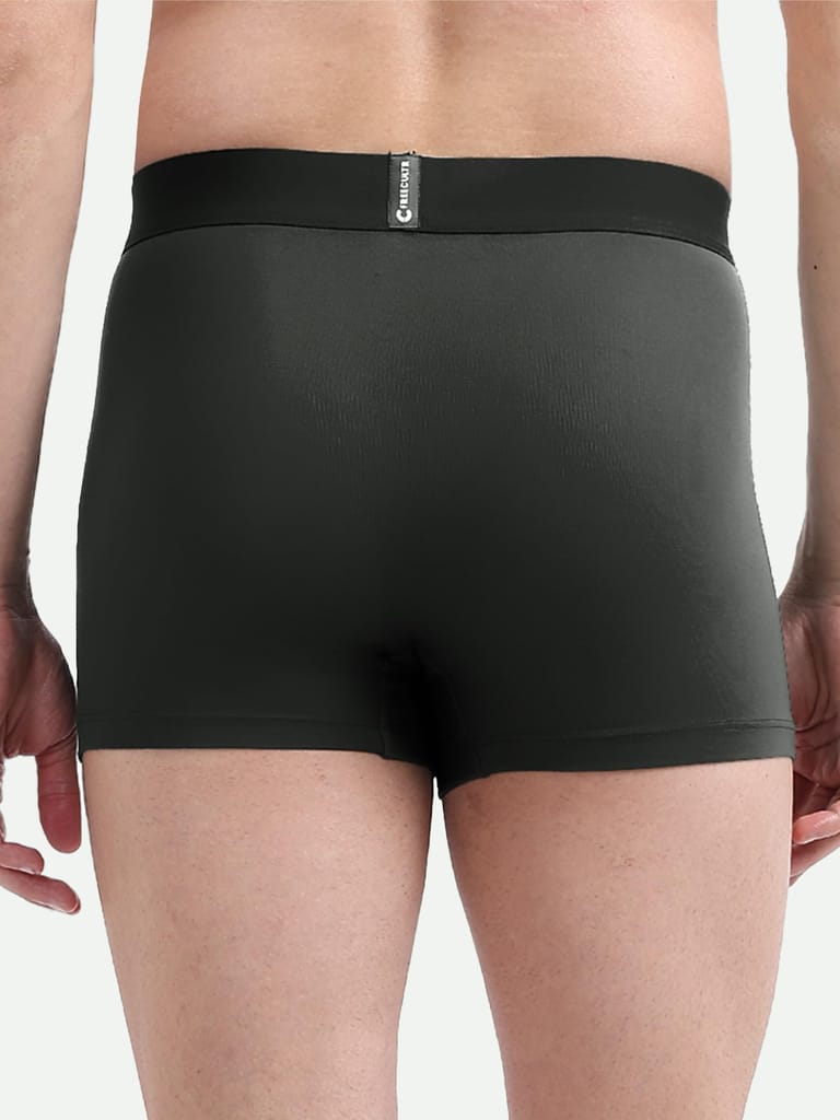 Freecultr Men's Underwear Anti Bacterial Micromodal Airsoft Trunk - Non Itch No Chaffing Sweat Proof - Pack of 2-Space Blue,Avocado Green view 2